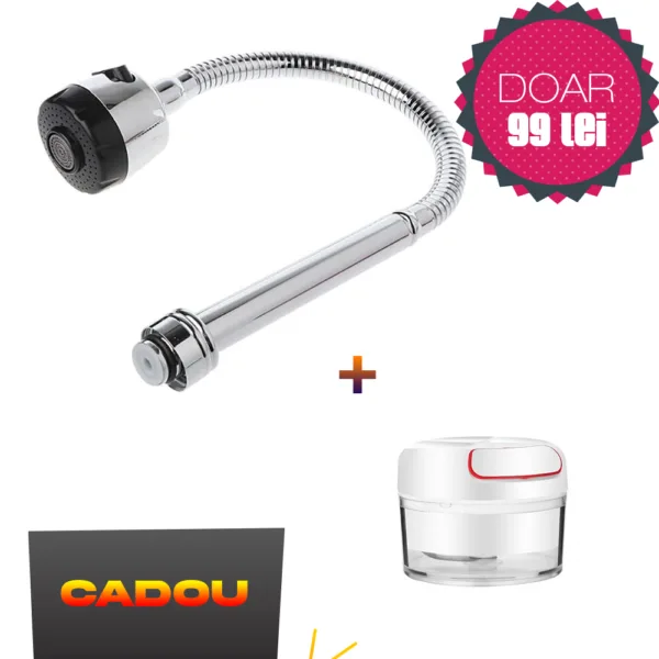 Duza Flexibila pentru Baterie Chiuveta + CADOU Tocator Manual pentru Legume cu Snur Duza Flexibila pentru Baterie Chiuveta + CADOU Tocator Manual pentru Legume cu Snur