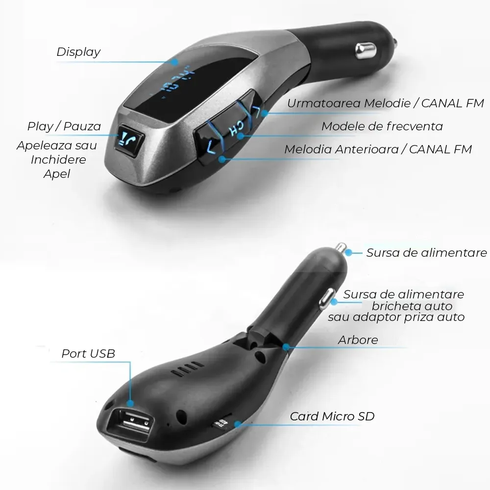 Kit Universal Auto Bluetooth pentru conectare apel telefonic, MP3, Radio FM, Handsfree_Specificatii