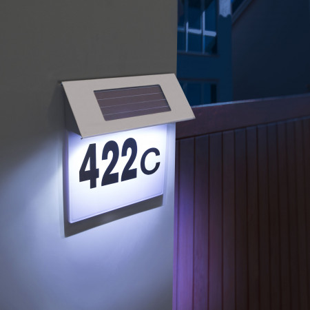 Numar pentru Casa cu Iluminare Solara LED din otel inoxidabil