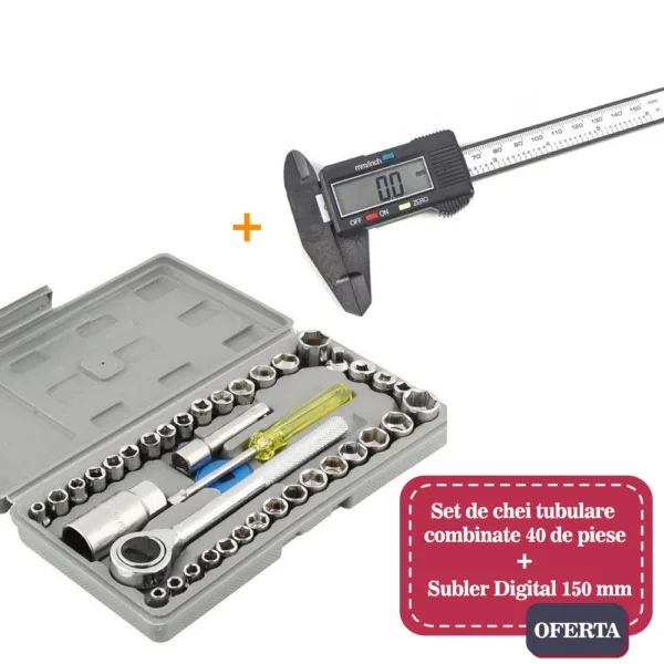 Oferta set 40 tubulare + Subler Digital 150mm