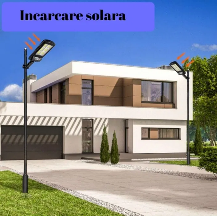 Pachet Solar 2+1 2 x Lampi Solare 96 LED COB cu Telecomanda + Numar pentru Casa cu Iluminare Solara LED