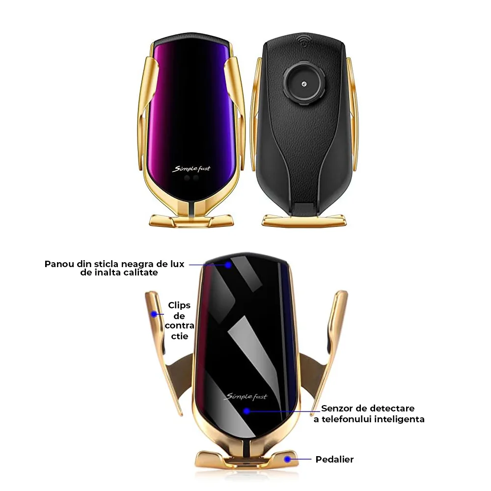 Poze Incarcator Wireless Gold Sticla_Specificatii