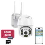 Camera Supraveghere Wireless, V380 Pro, Infrarosu, Senzor Miscare, Microfon, Speaker, Card 32GB Inclus