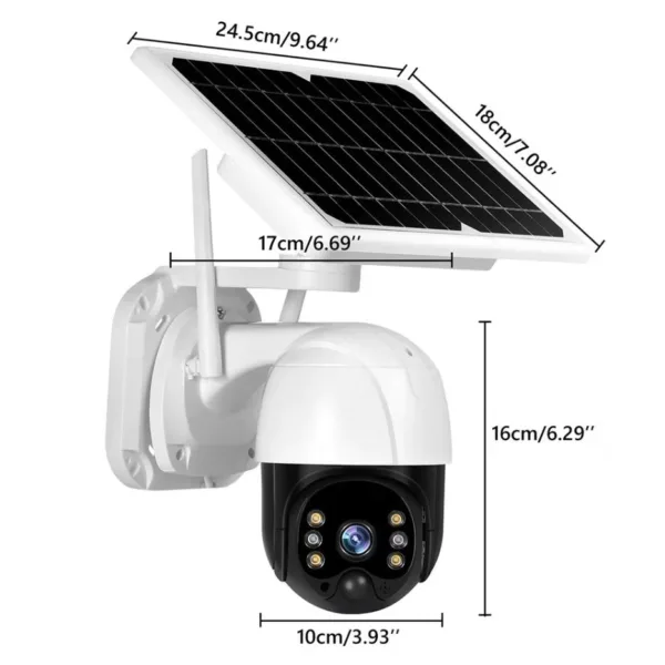 Camera-Supraveghere Wireless, panou Solar-V380 Pro, 1080p, 4MP, Infrarosu, Senzor Miscare, Microfon,