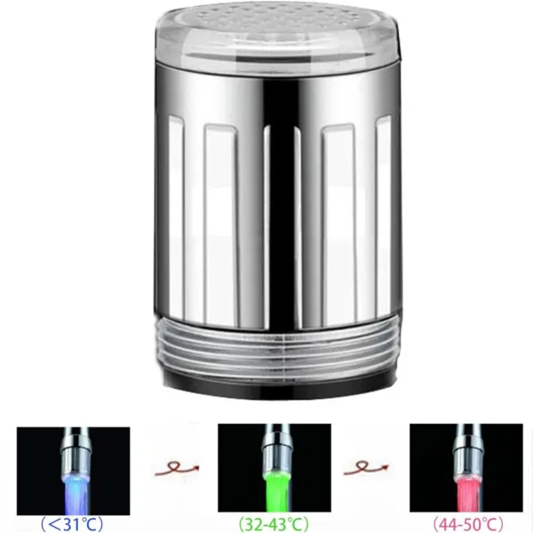 Cap de robinet cu lumina LED, Multicolor Verde, Albastru, Rosu in functie de temperatura apei-temperatura