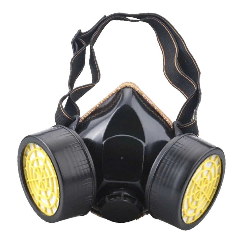 Masca de protectie cu 2 filtre de carbon activ si ochelari, anti-praf si vapori, anti-poluare