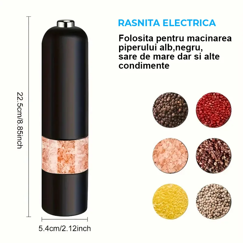 Rasnita Electrica pentru Piper, Sare, Ierburi-Condimente, Negru__