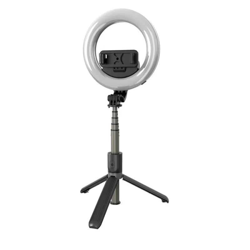 Selfie Stick cu Trepied, Profesional, Lumina Circulara LED, Tiktok, Youtube, Twitch, Profesional---