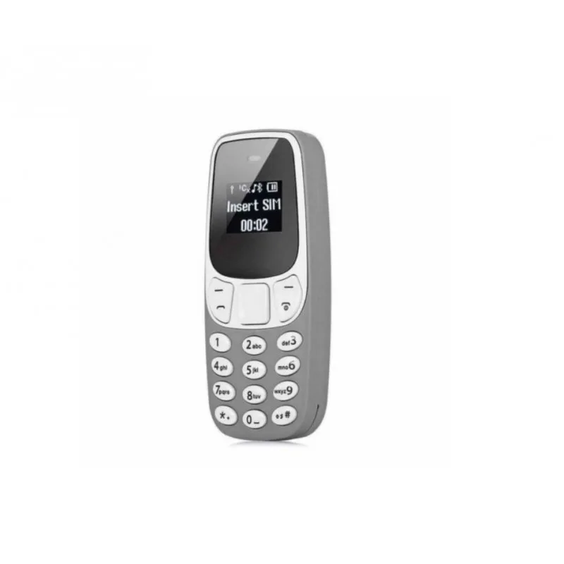 Telefon Mobil GSM Mini, Dual SIM, Bluetooth, Ecran OLED, Model Clasic, Baterie-380mAh, Gri