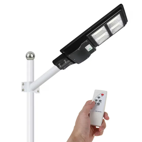 Lampa Solara Led, JORTAN Slim, 200W, Senzori de Miscare, Suport Metalic, Telecomanda