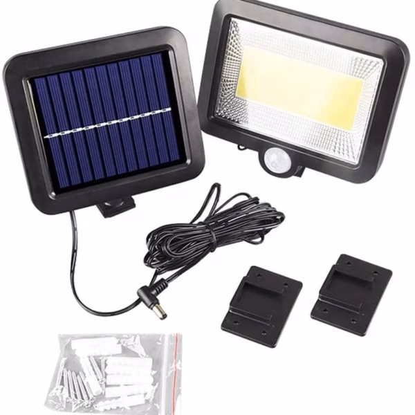Set 4 x Lampi Solare cu senzor de miscare, 50 LED, COB cu Panou Solar Mobil - imagine 3